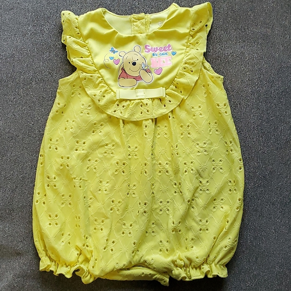 Baby Winnie-the-Pooh yellow bubble romper